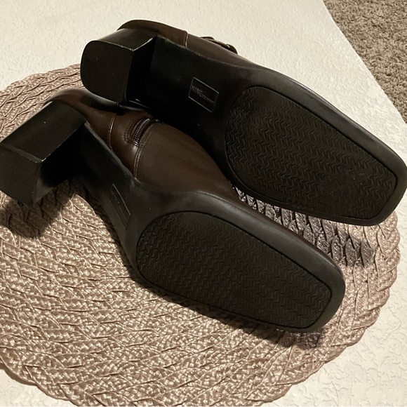 Nine & Co by Nine West Womens Brown Leather Block Heel Ankle Boots Size 8 M - Picture 6 of 7